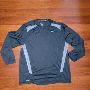 Mens Nike Black and Gray Dri-FIT Performance Long Sleeve XL